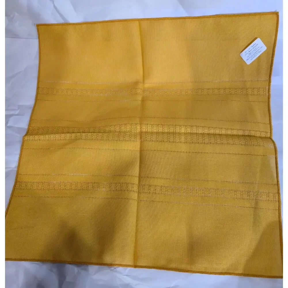 Vintage Mustard Yellow Napkins Lot of 8 17x17 USA Rayon John C Sleater